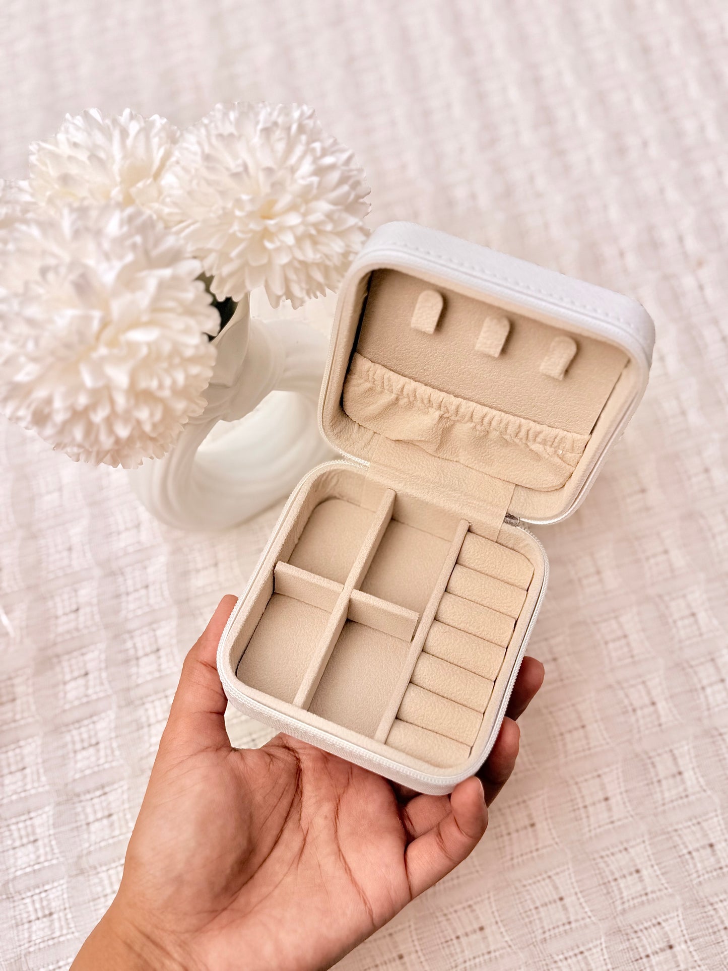 Personalised Hijabi Illustration Travel Jewellery Box (10x10cm)