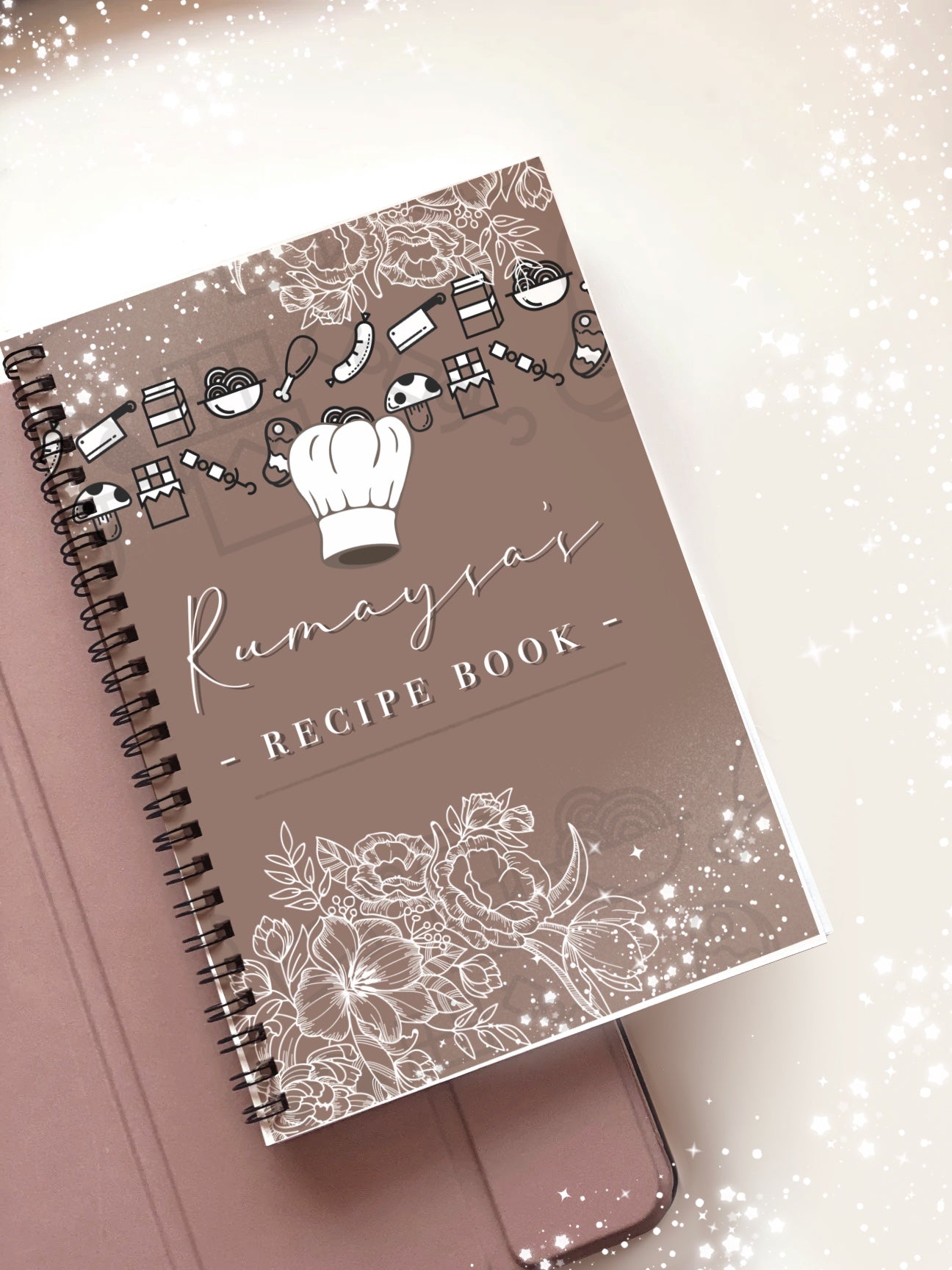 Hardback Cook Book Recipe Book Personalised Journal Notebook available in multiple colours