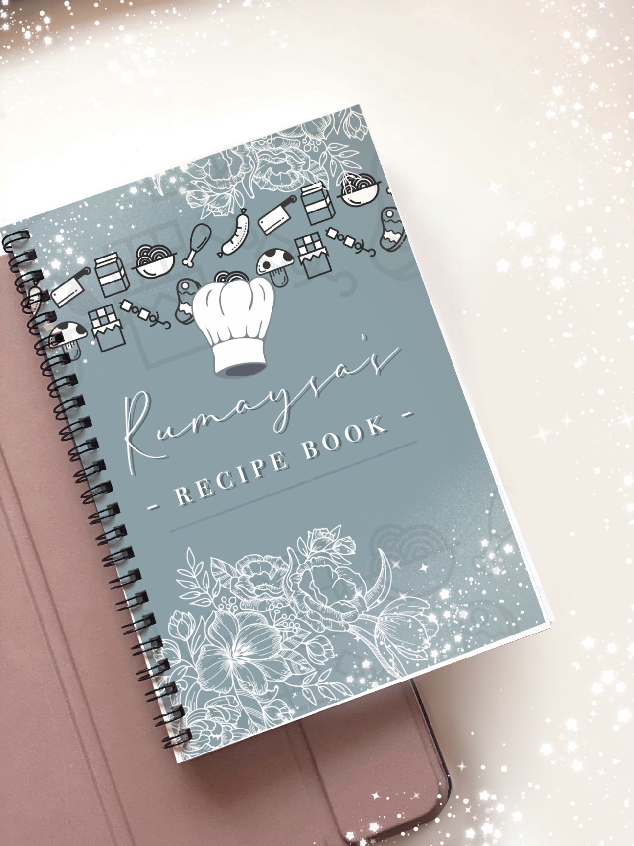 Hardback Cook Book Recipe Book Personalised Journal Notebook available in multiple colours
