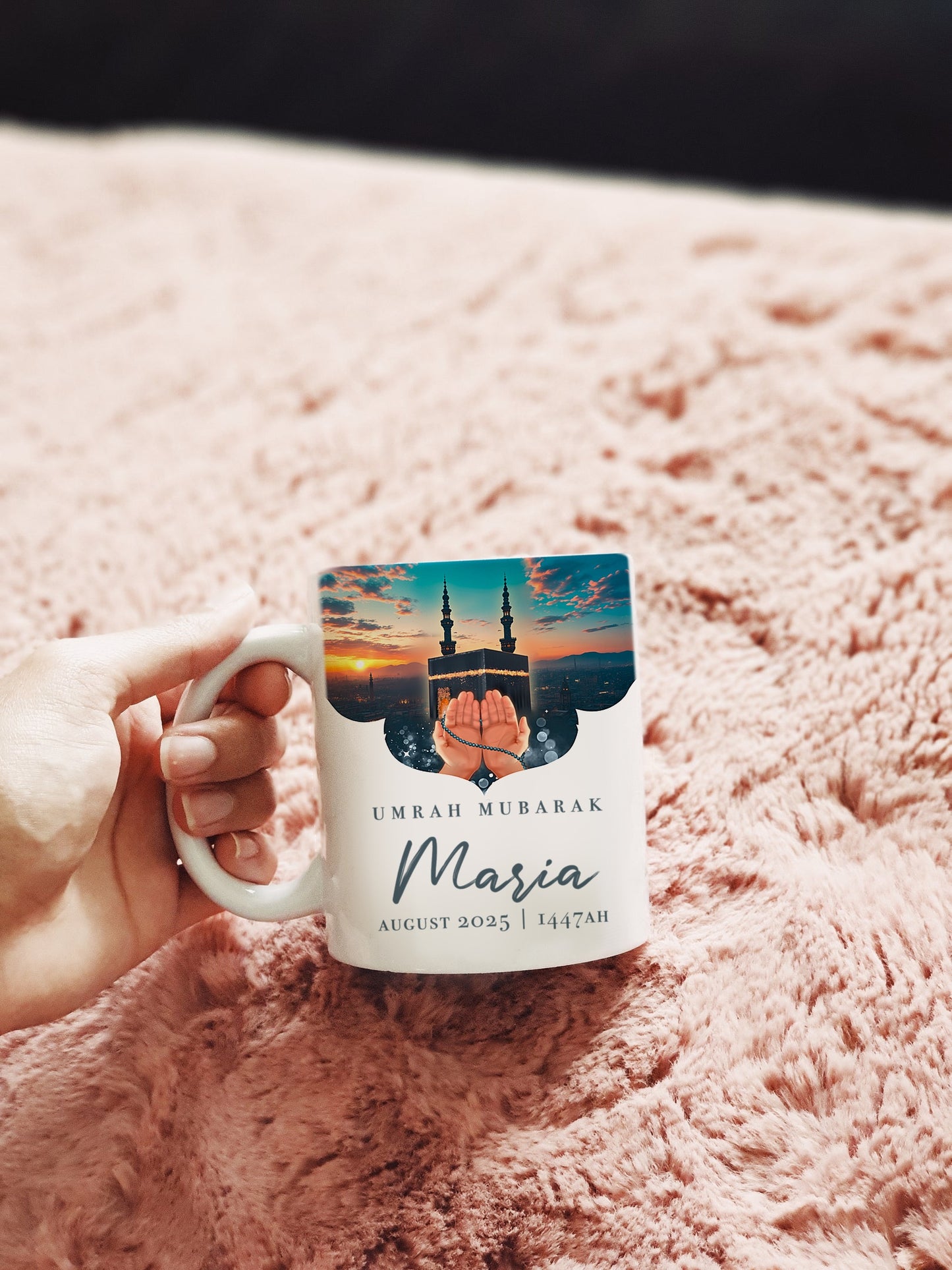 Personalised Kabah Sunset Masjid Umrah Mubarak Mug