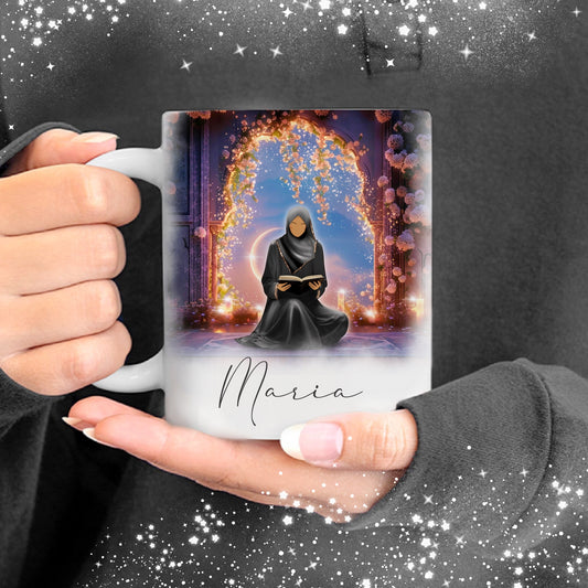 Personalized Hijabi Prayer Whimsical Name Mug