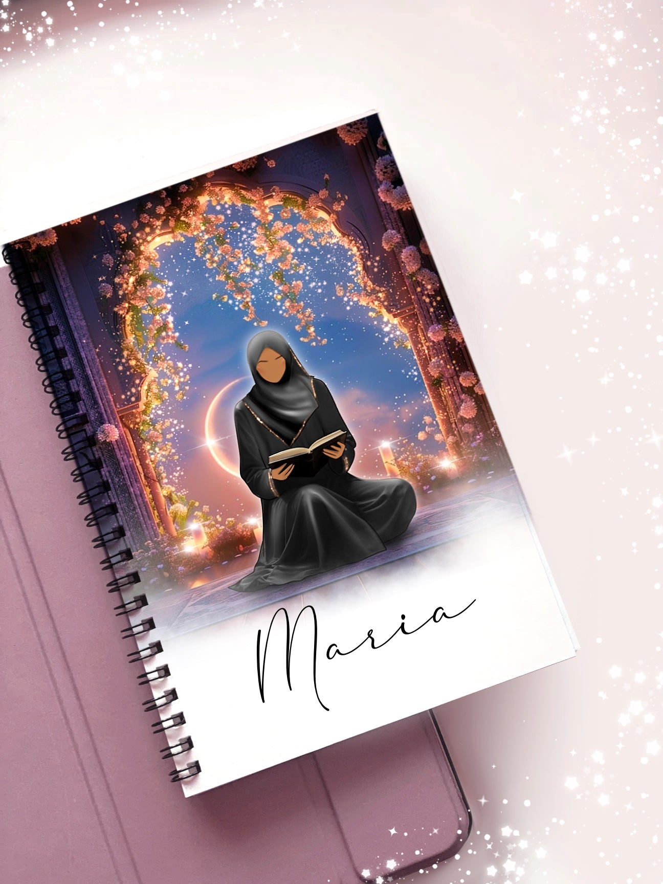 Hijabi Prayer Personalised A5 Spiral Bound Notebook