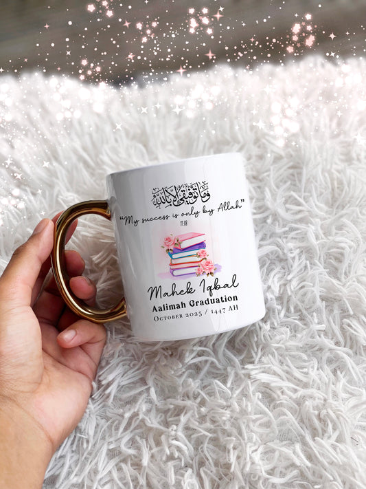 Aalimah Women’s Personalised Graduation Gold Handle Mug