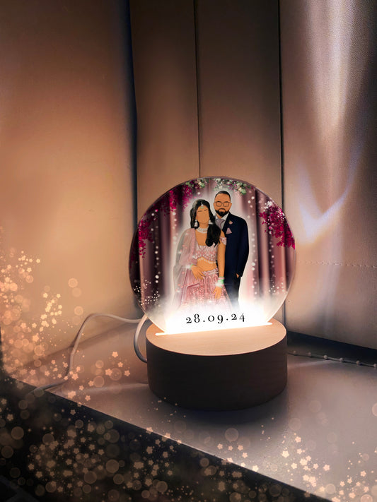 Custom Illustration Faceless Portrait Acrylic Lamp 12x13cm
