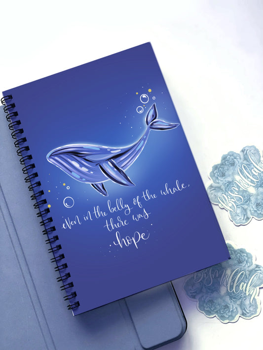 A5 Blue Whale Spiral Lined Notebook