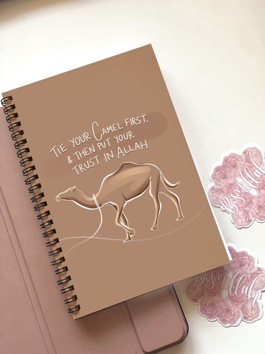 A5 Tie Your Camel Hardback Spiral Lined Notebook