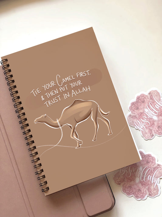 A5 Tie Your Camel Hardback Spiral Lined Notebook