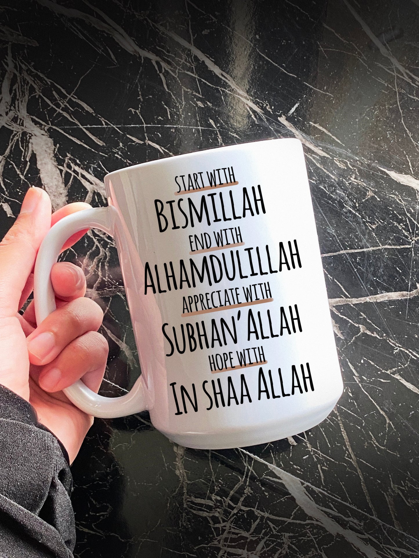 Large "Start with Bismillah” Mug