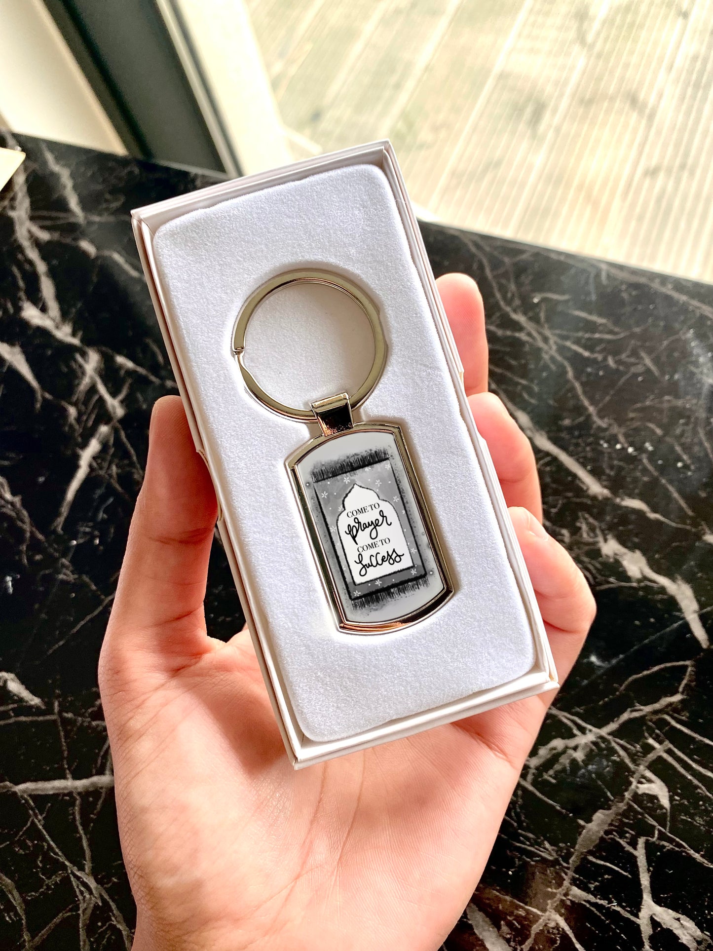 Come To Prayer Metal Keychain with Gift Box