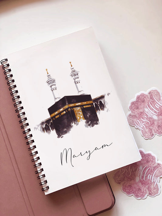 Islamic Personalised Kabah Hajj Umrah Journal A5 Spiral Bound Notebook