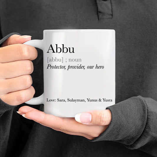 Abbu Definition Personalised Dad Fathers Day Mug