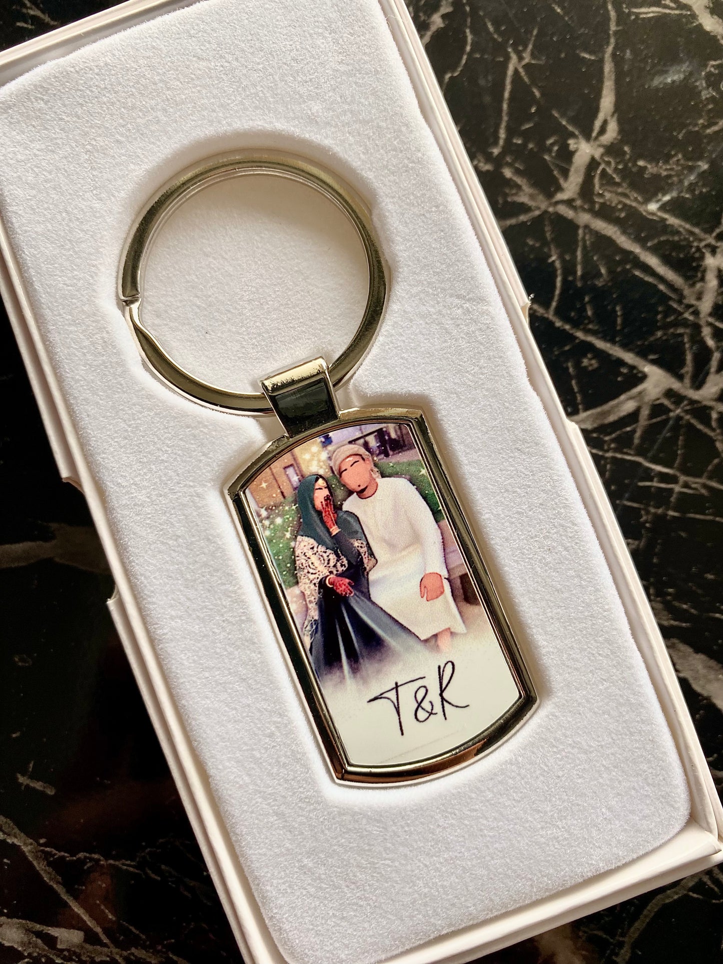 Custom Illustrated Metal Keychain with Gift Box