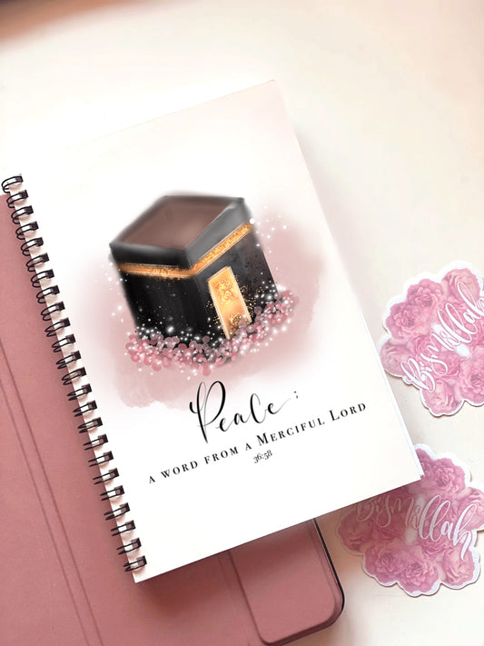 A5 Qur’anic Quote Floral Kabah Spiral Lined Notebook