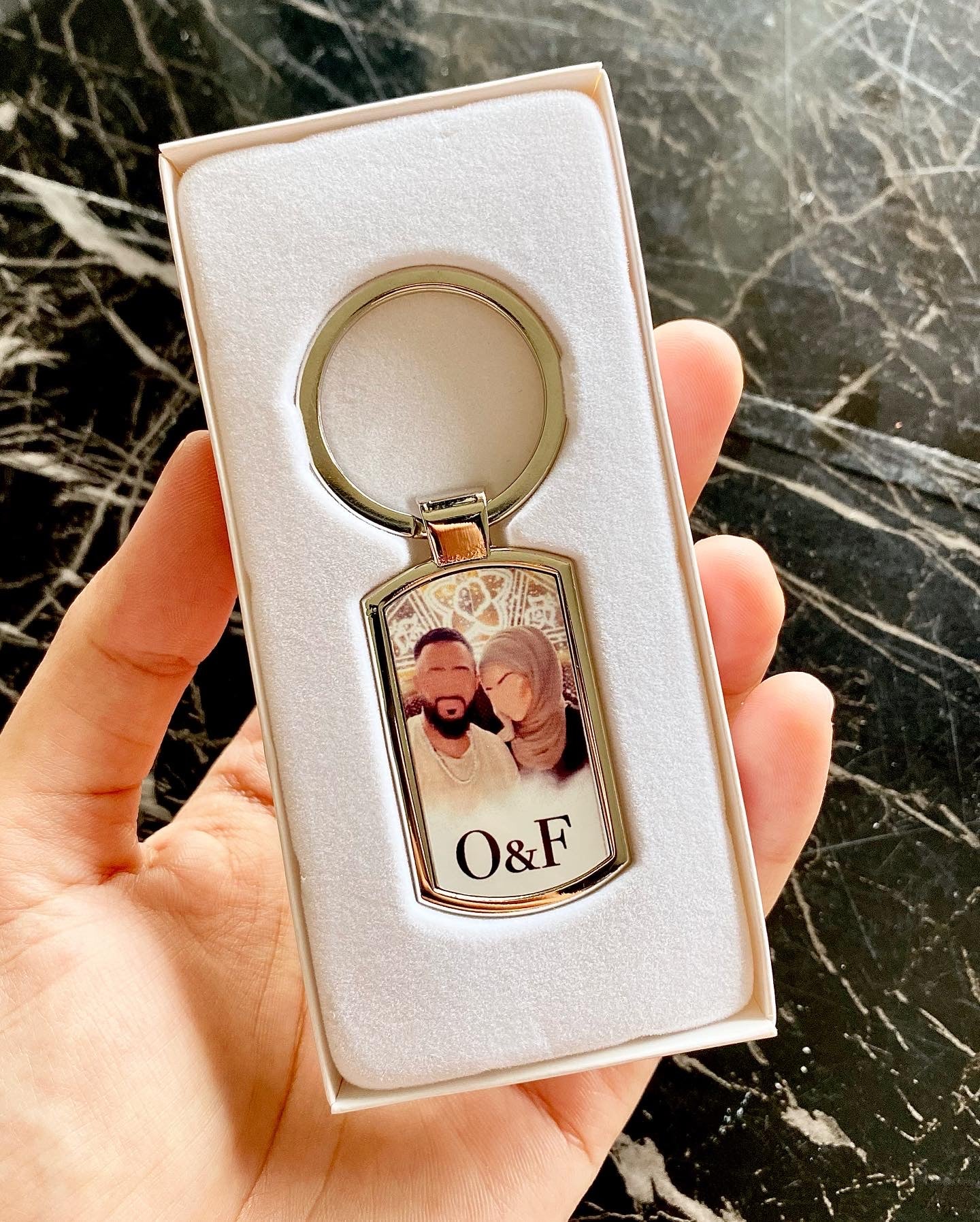 Custom Illustrated Metal Keychain with Gift Box