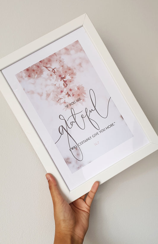 Qur’an 14:7 Cherry Blossom Print