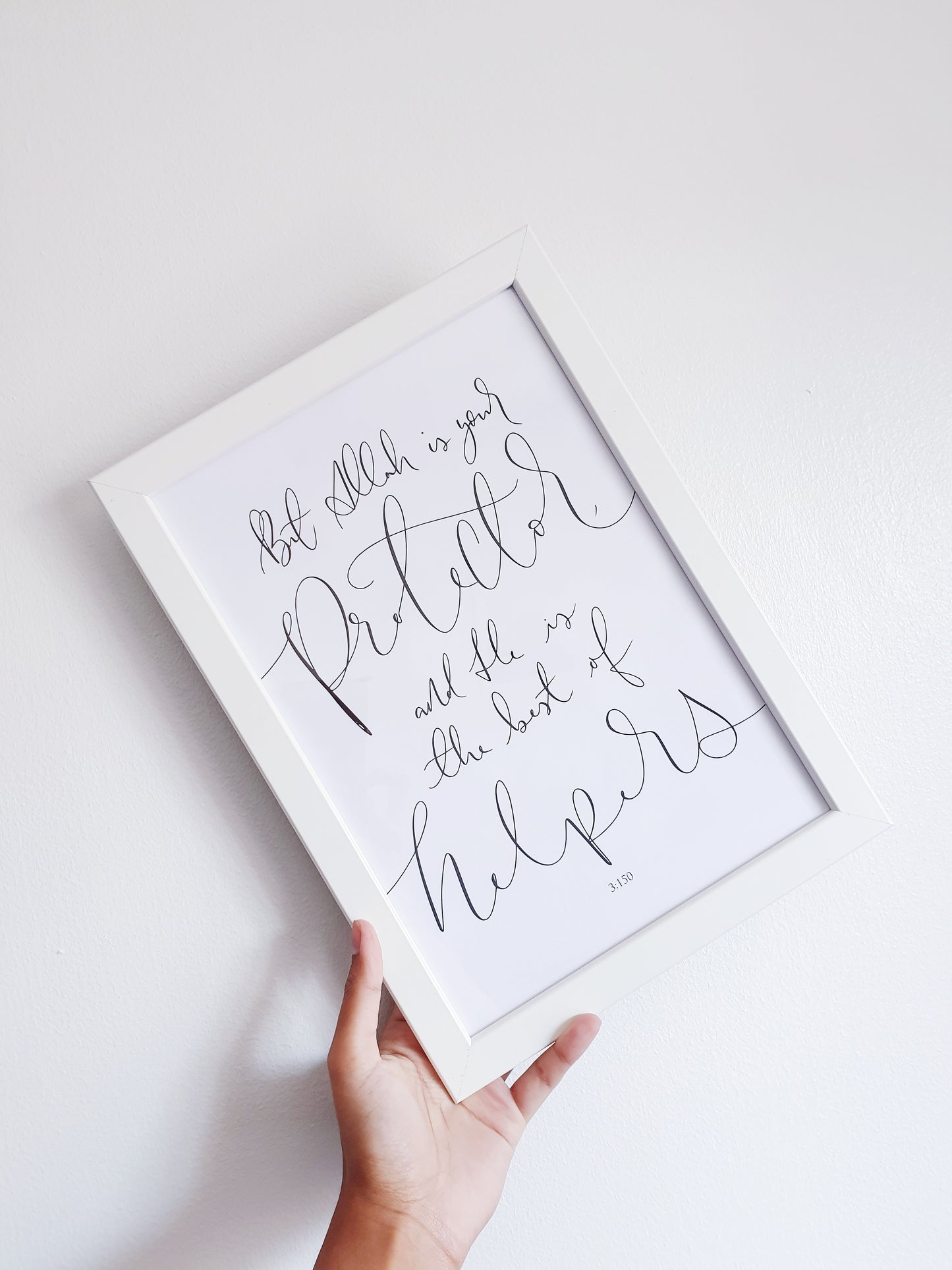 Qur’an 3:150 Minimal Calligraphy Print