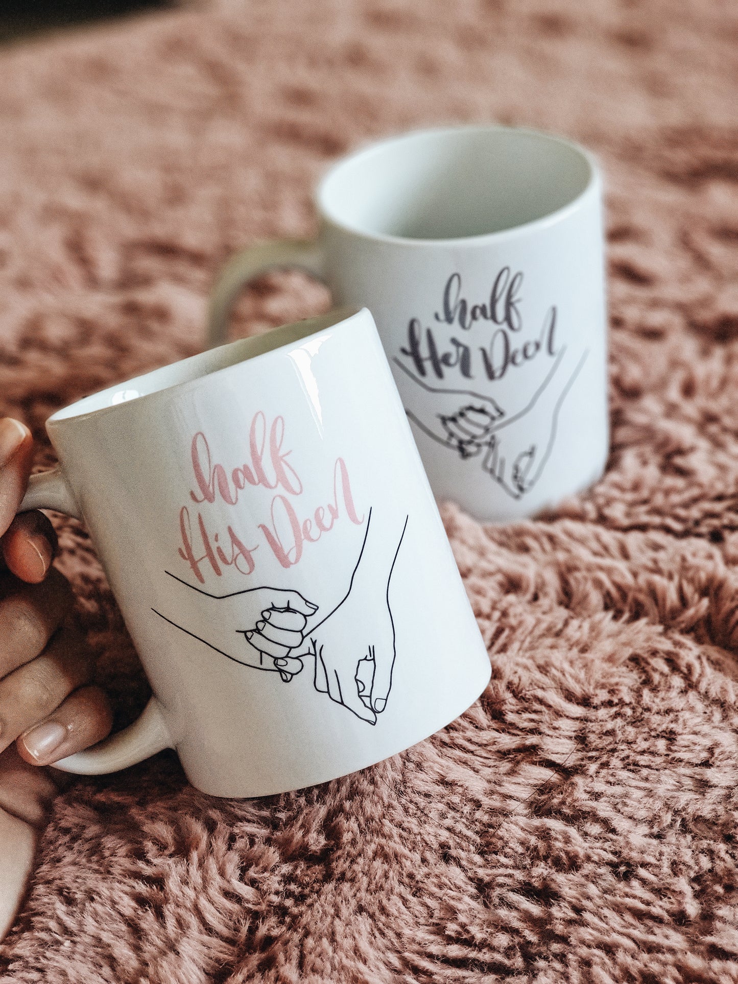 Set of 2 Personalised Islamic Couples "Half Your Deen" Mugs