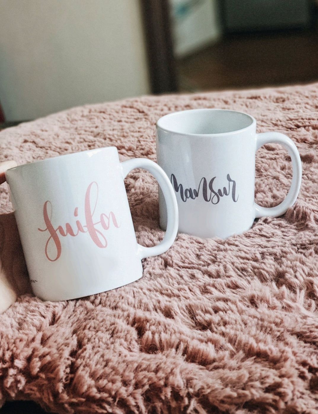 Set of 2 Personalised Islamic Couples "Half Your Deen" Mugs
