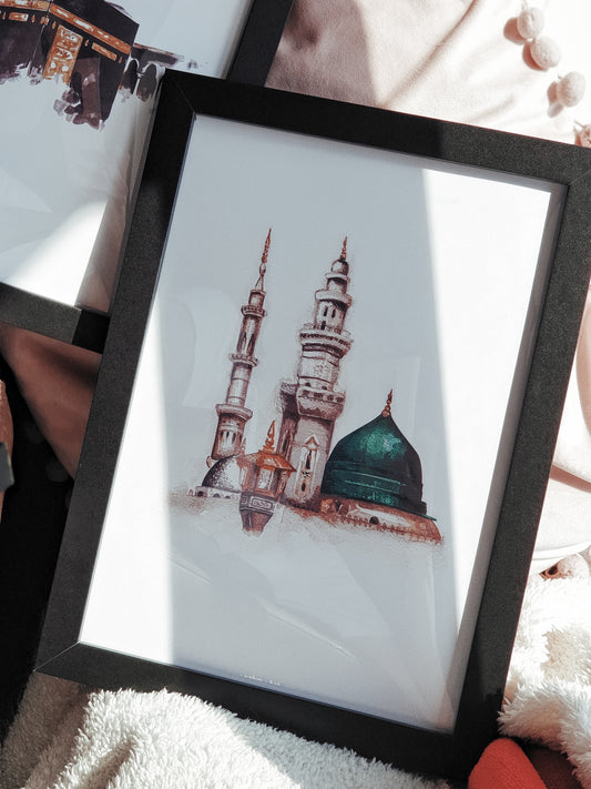 Masjid An-Nabawiy Watercolour Print