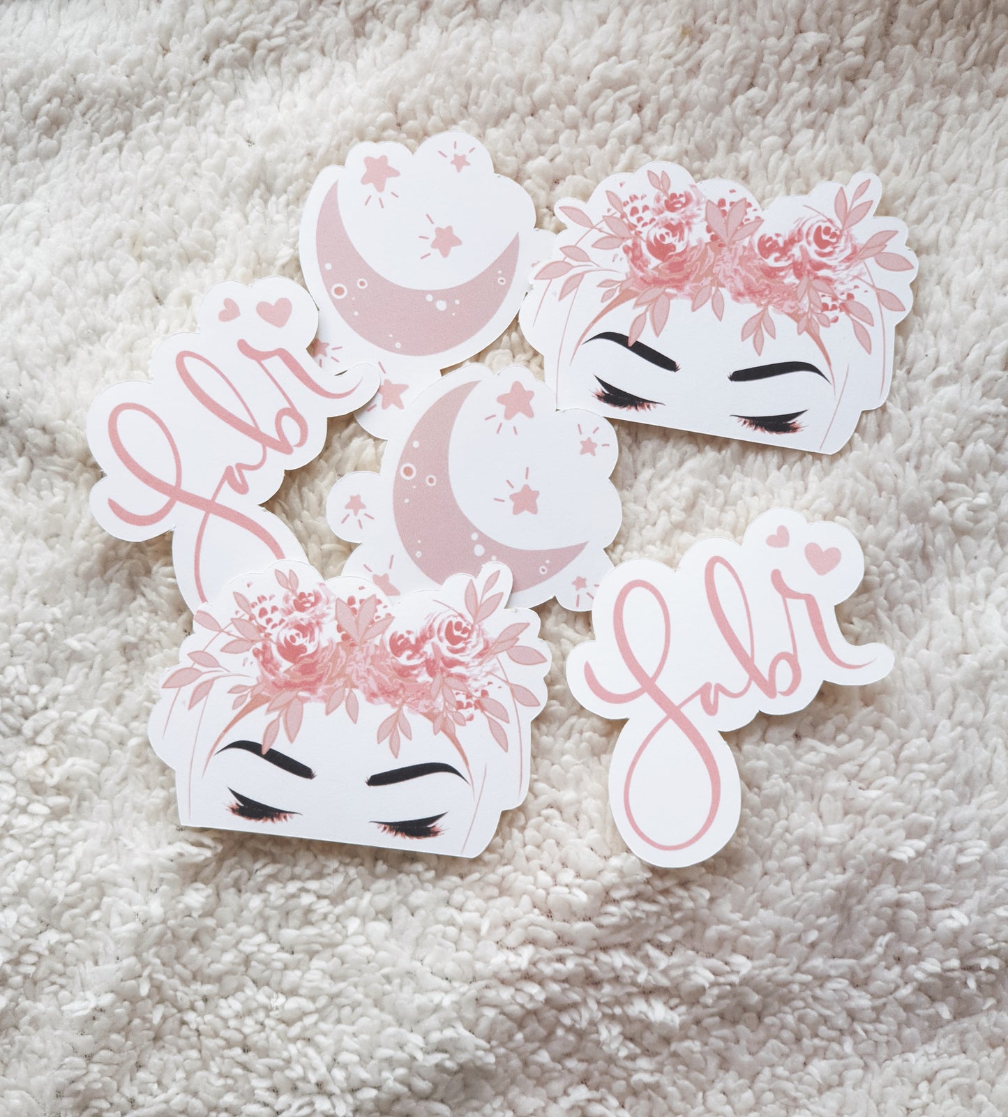 Pack of 6 Floral Hijabi Themed Islamic Stickers