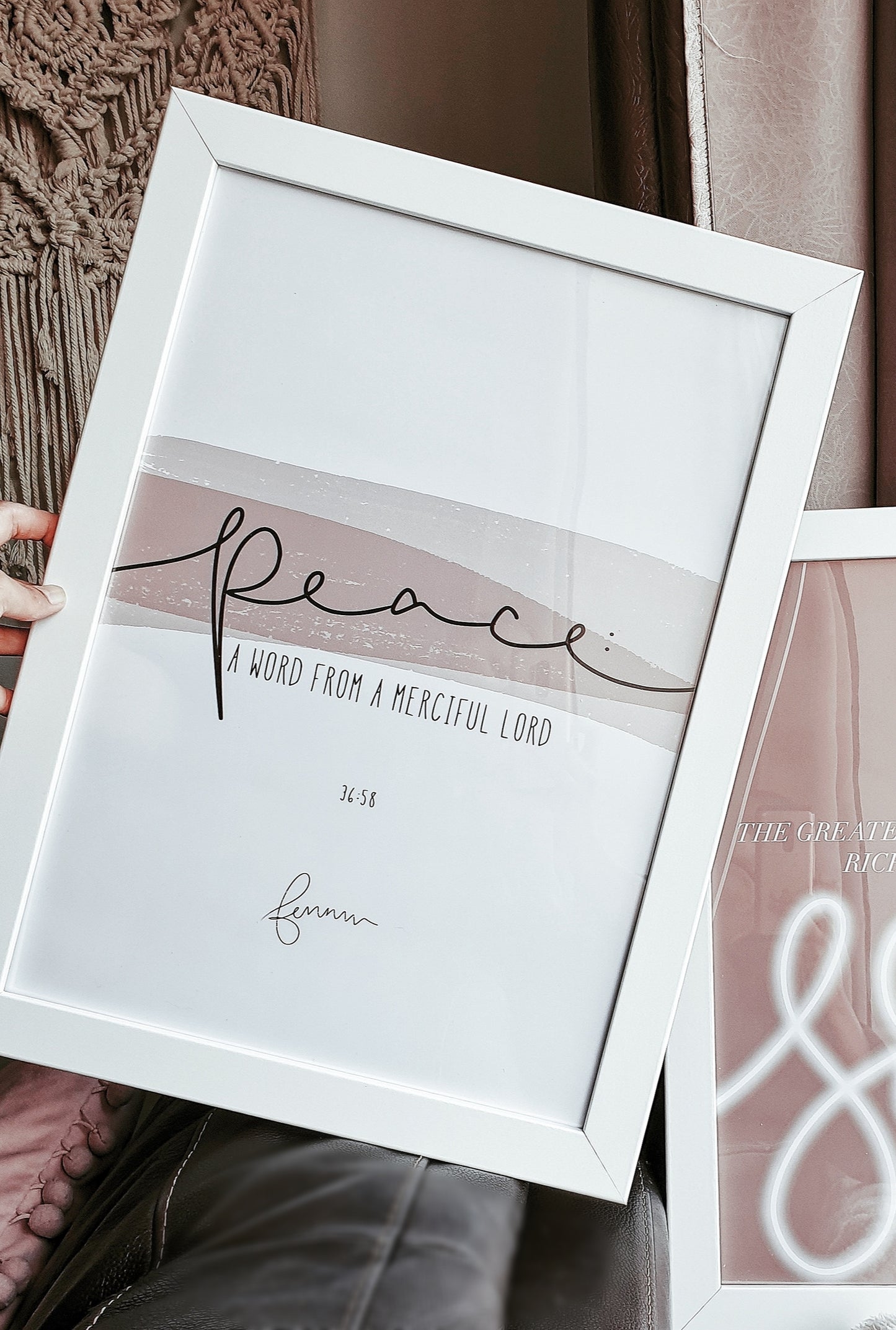 Qur’an 36:58 Pink Brush Stroke Print