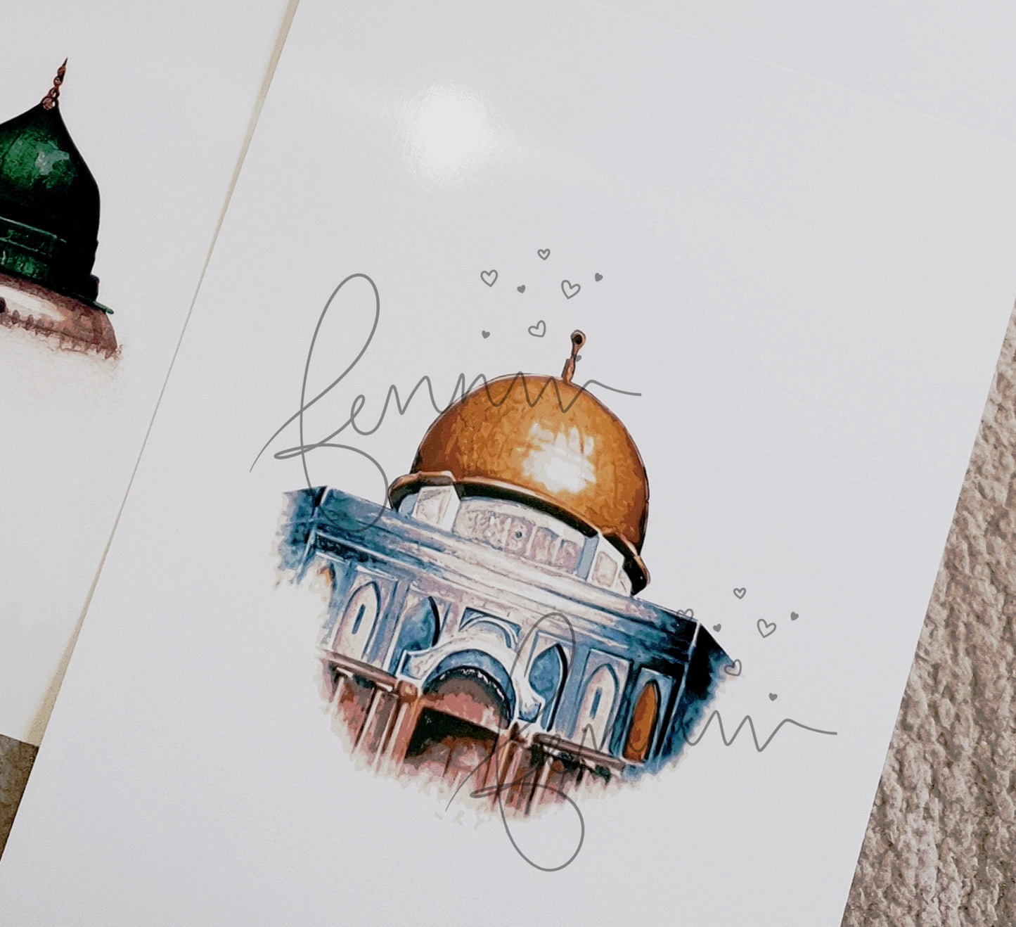 Dome of the Rock Watercolour Print