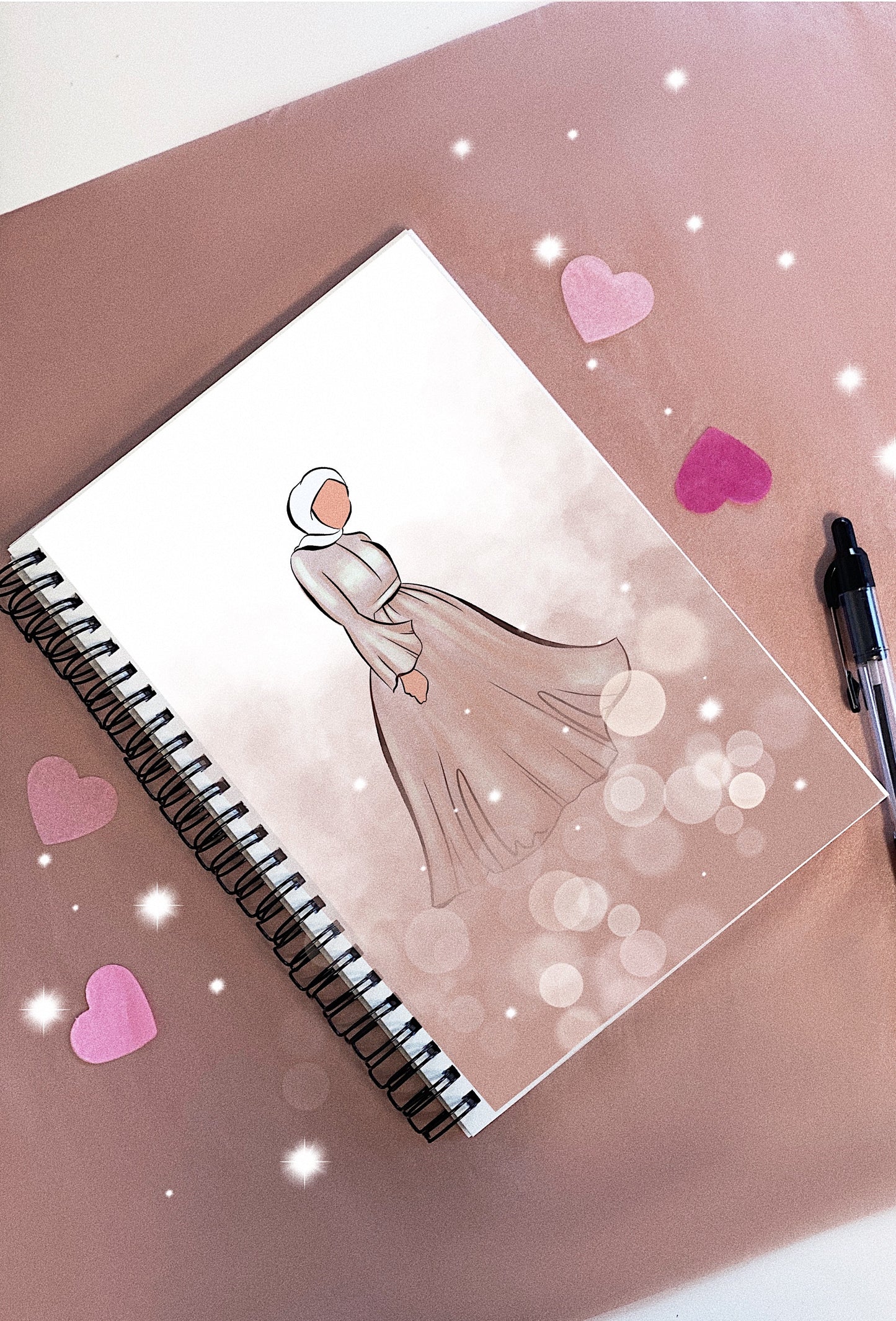 Mauve Muslimah A5 Spiral Bound Notebook (Multiple Skin Tones)
