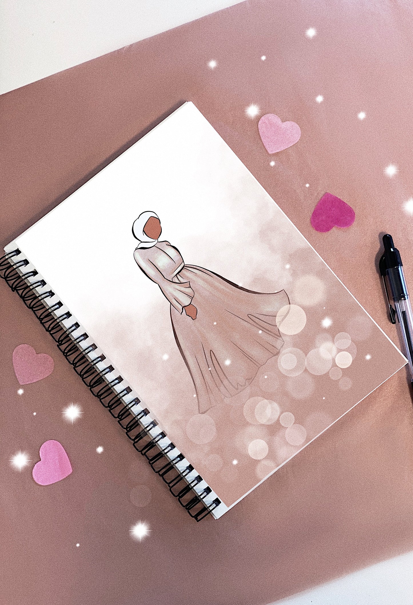 Mauve Muslimah A5 Spiral Bound Notebook (Multiple Skin Tones)