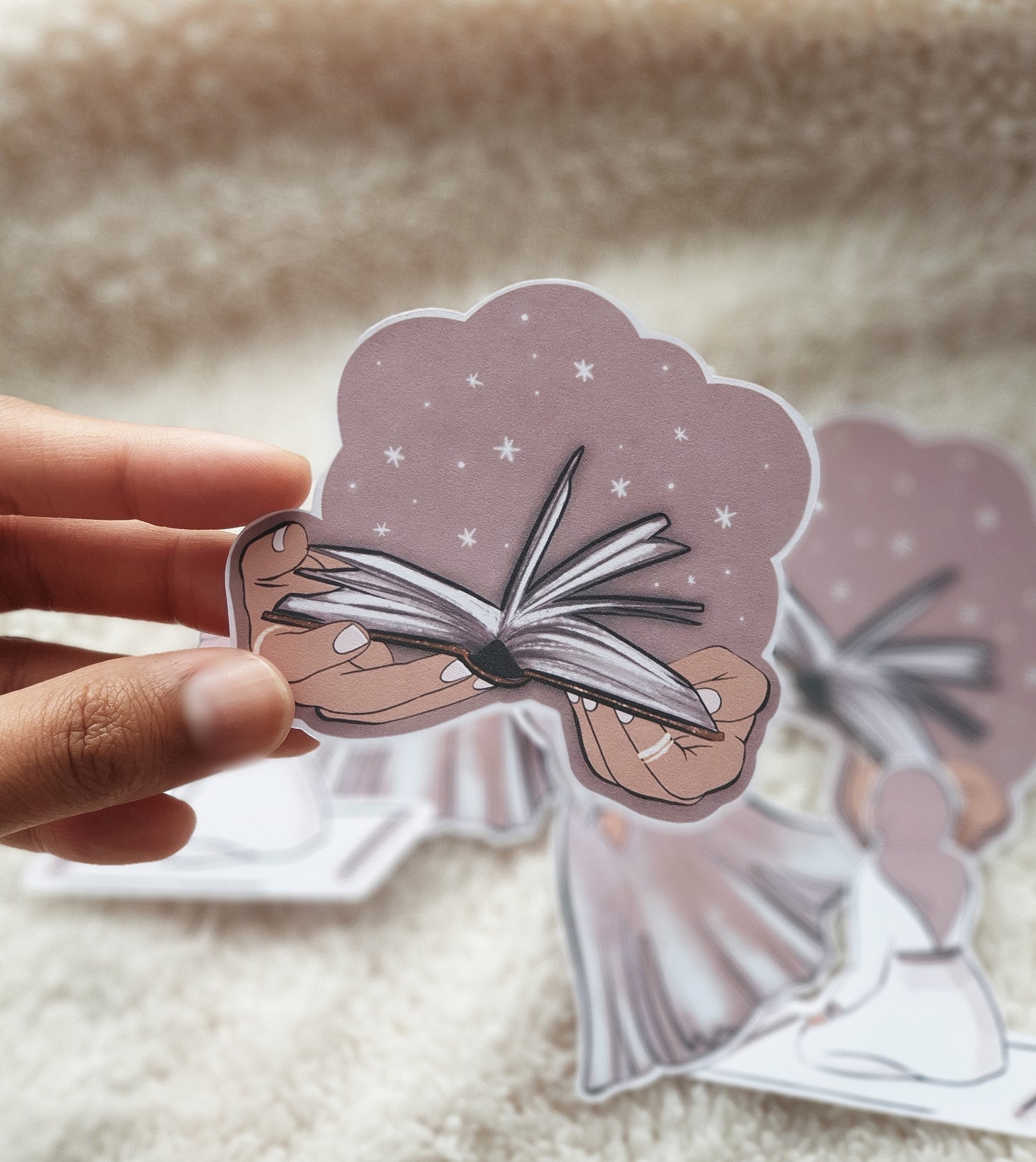 Pack of 6 Mauve Muslimah Stickers (Optional Skin Tone)
