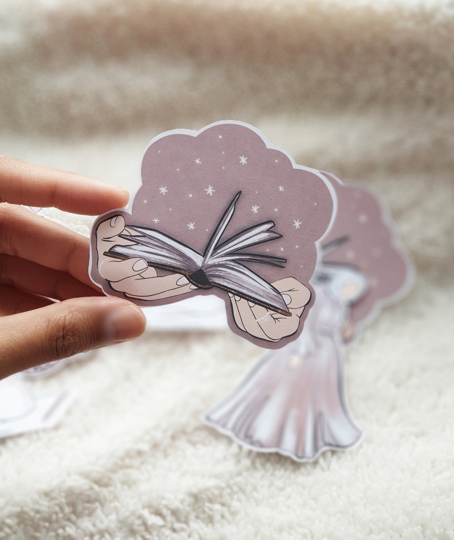 Pack of 6 Mauve Muslimah Stickers (Optional Skin Tone)