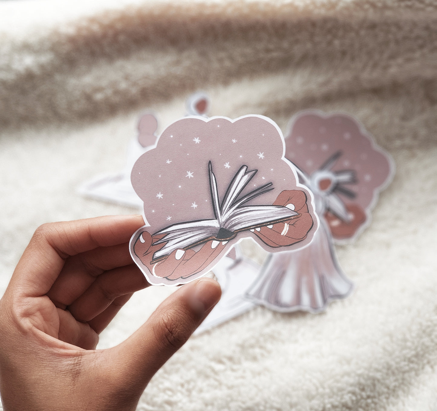 Pack of 6 Mauve Muslimah Stickers (Optional Skin Tone)