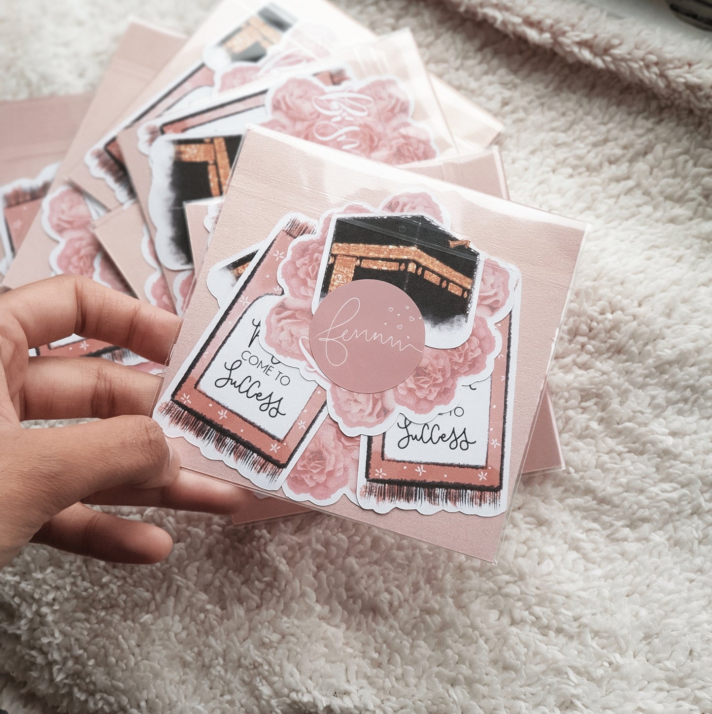 Pack of 6 Pink Themed Islamic Stickers