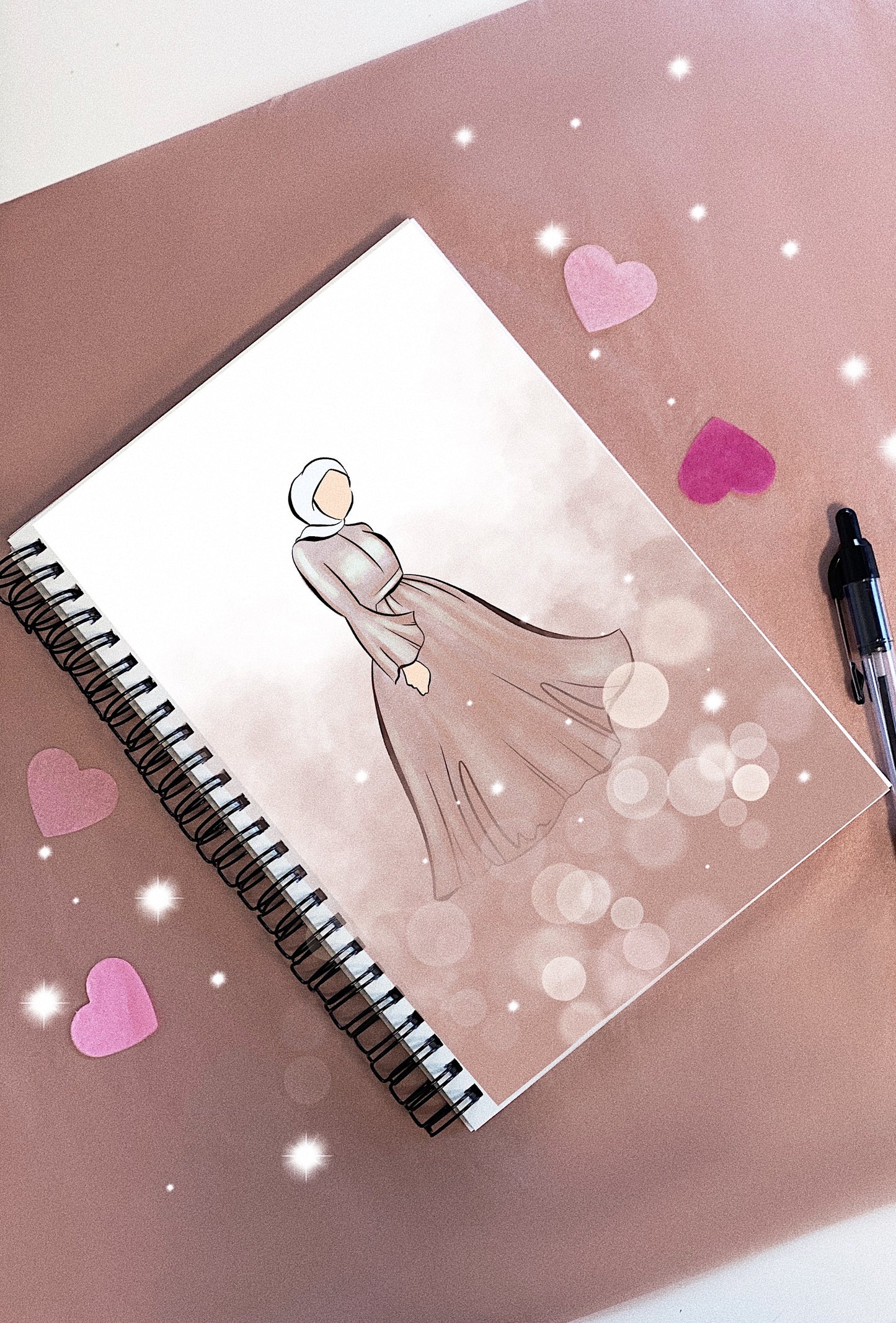 Mauve Muslimah A5 Spiral Bound Notebook (Multiple Skin Tones)