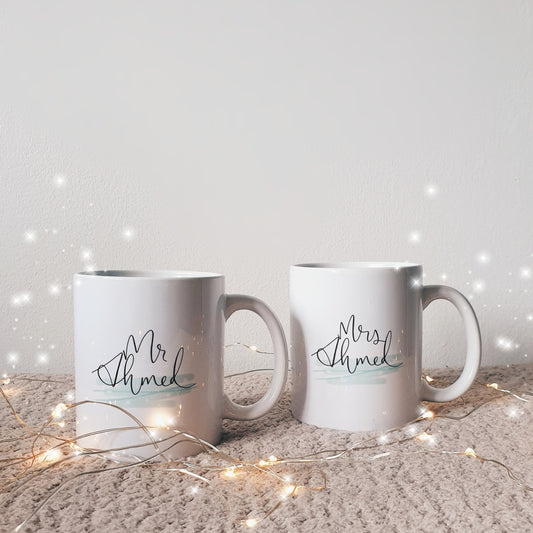 Set of 2 Personalised Couples Name Mugs