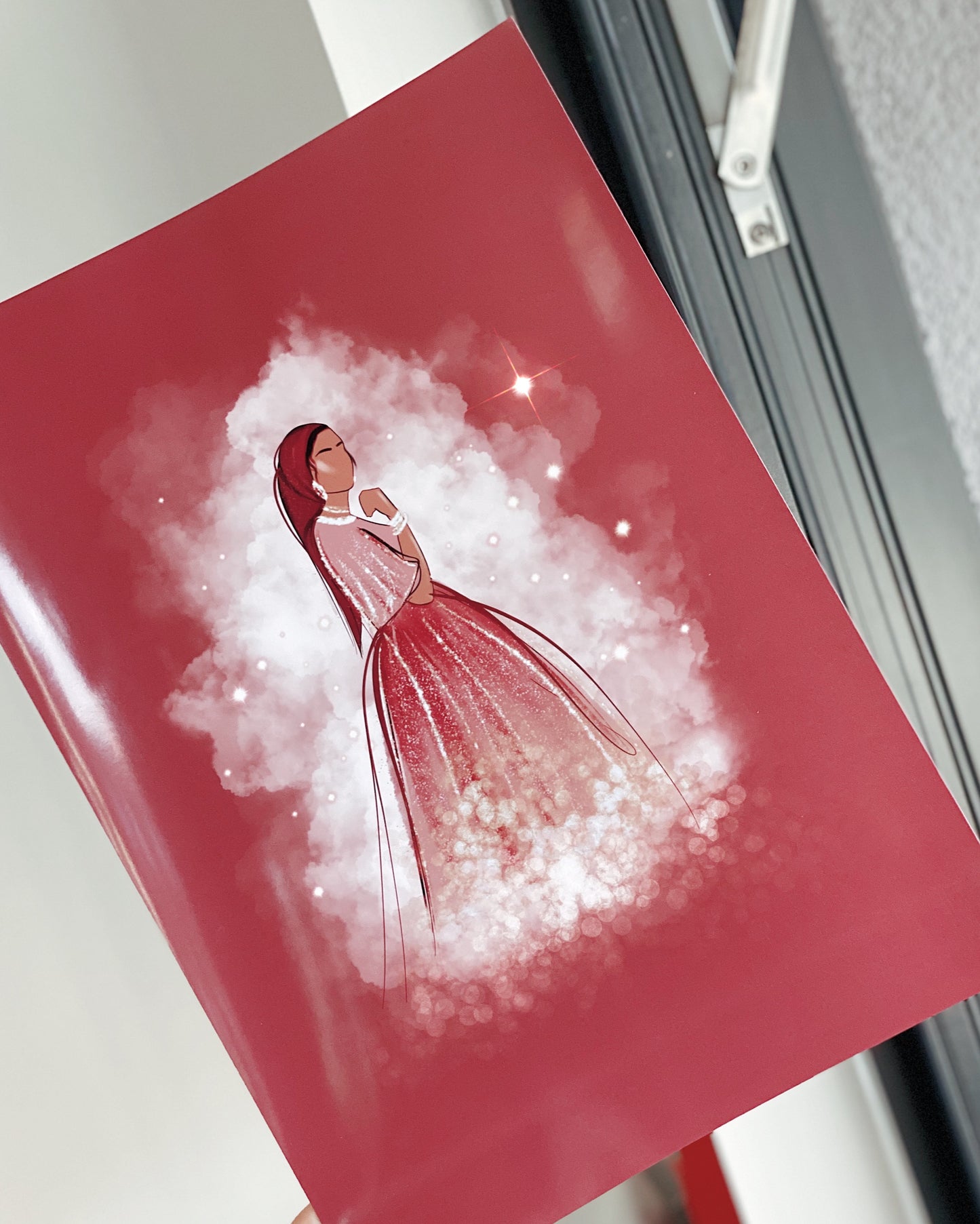 Deep Pink Hijabi Print