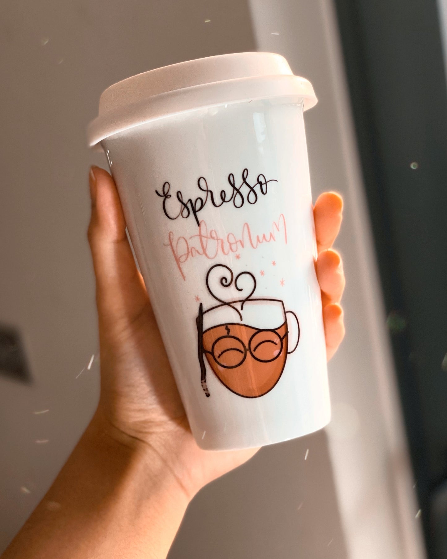 Espresso Patronum Ceramic Travel Mug with Silicone Lid