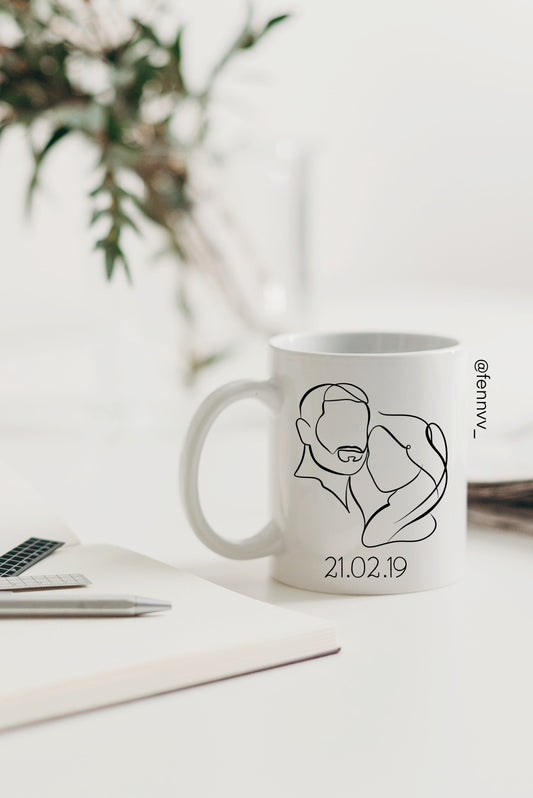 Muslim Couple Personalised Date Mug