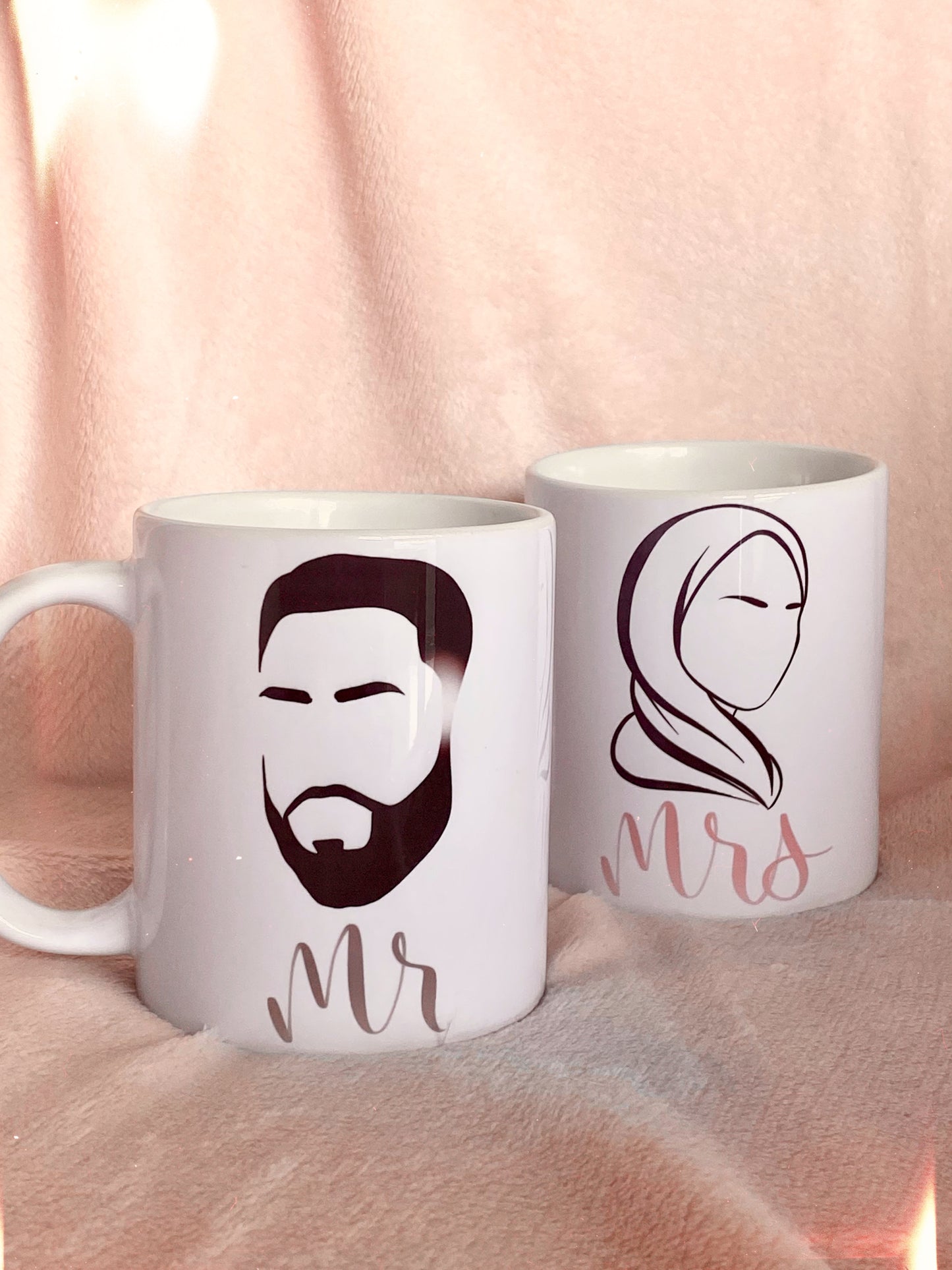 Set of 2 Personalized Couples Beard & Hijab Mugs