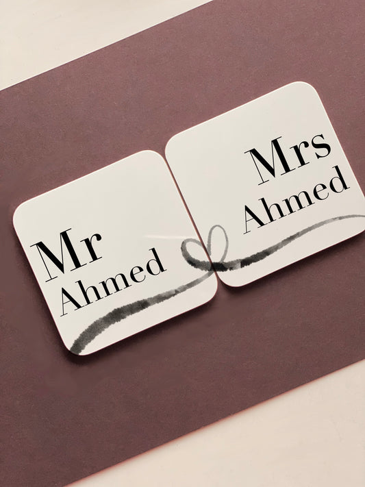 Mr & Mrs Coaster Set
