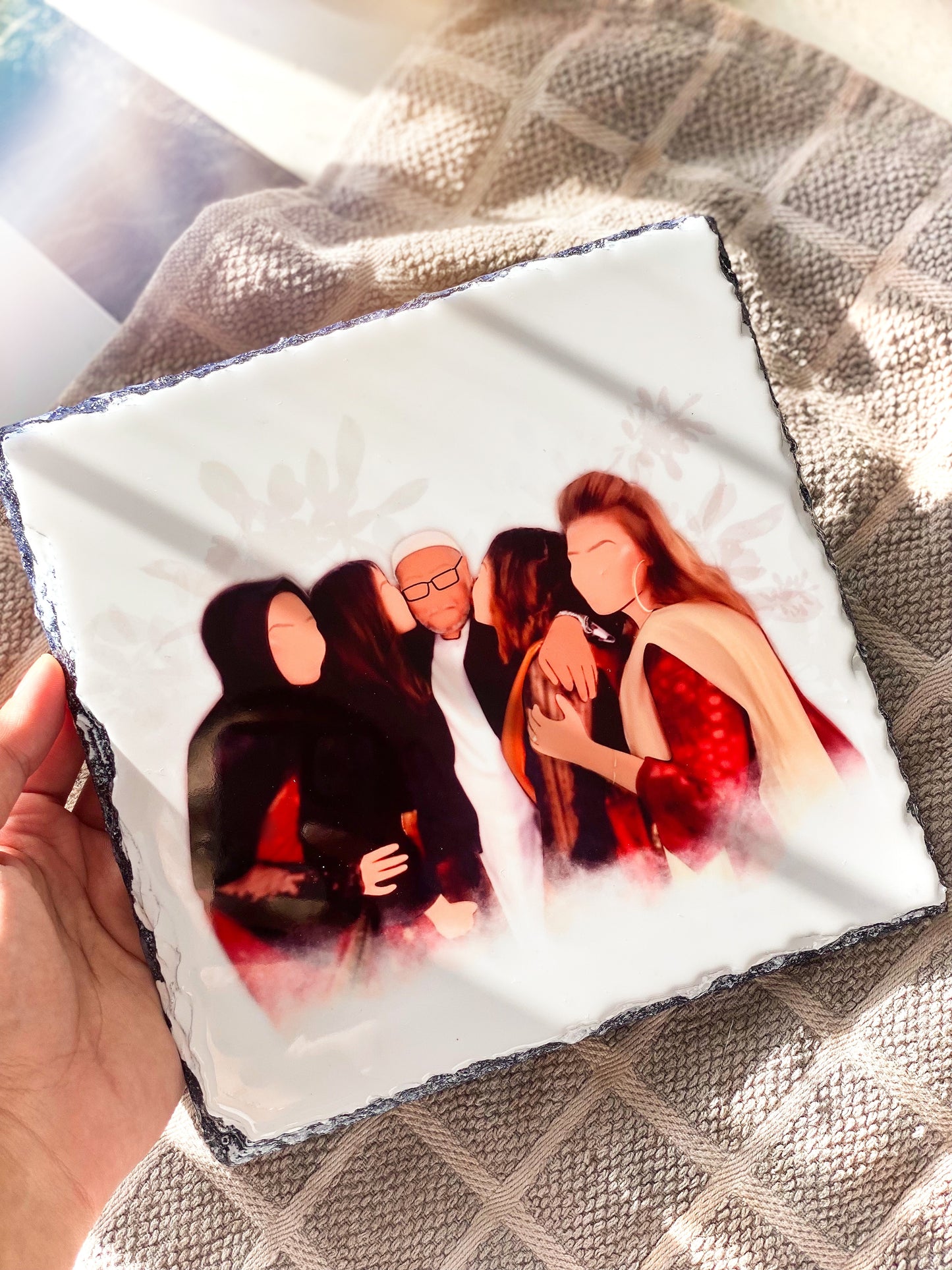 Custom Illustration Faceless Portrait Slate and Stand