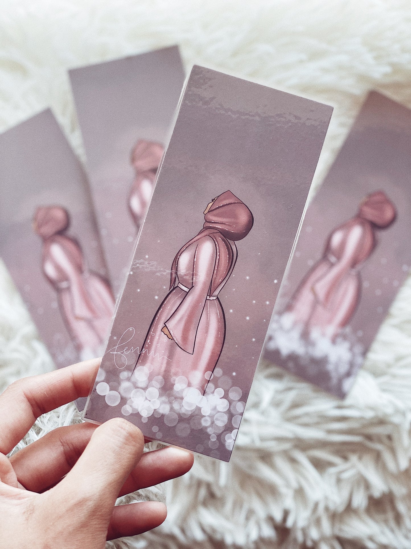 Pretty in Pink Bookmark (Optional Skin Tones)
