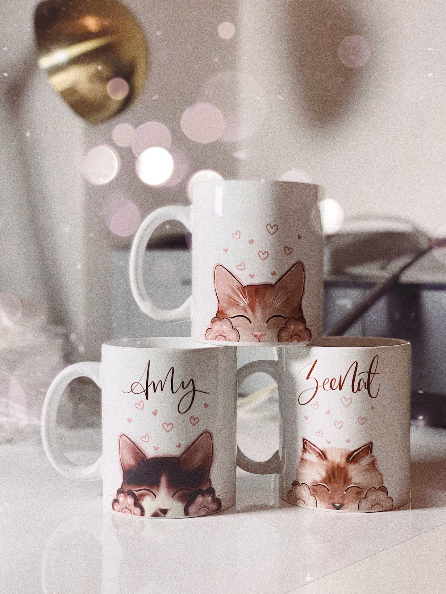 Custom Illustrated Kitty Mug