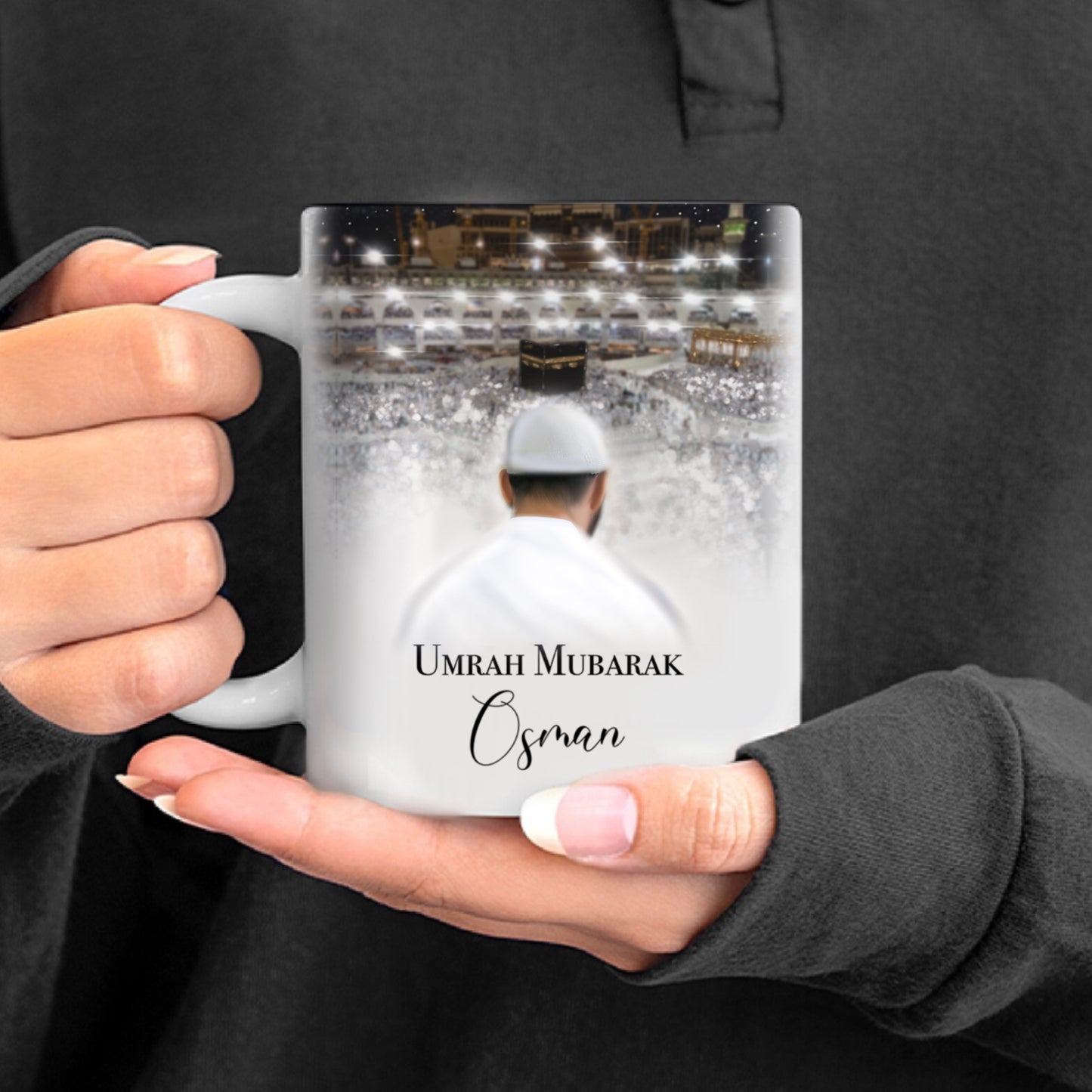 Personalised Umrah Mubarak Male Mug & Coaster