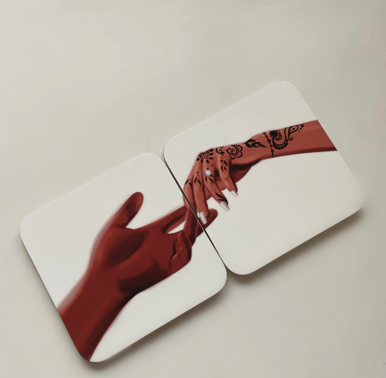 Couples Henna Hand Coaster Set