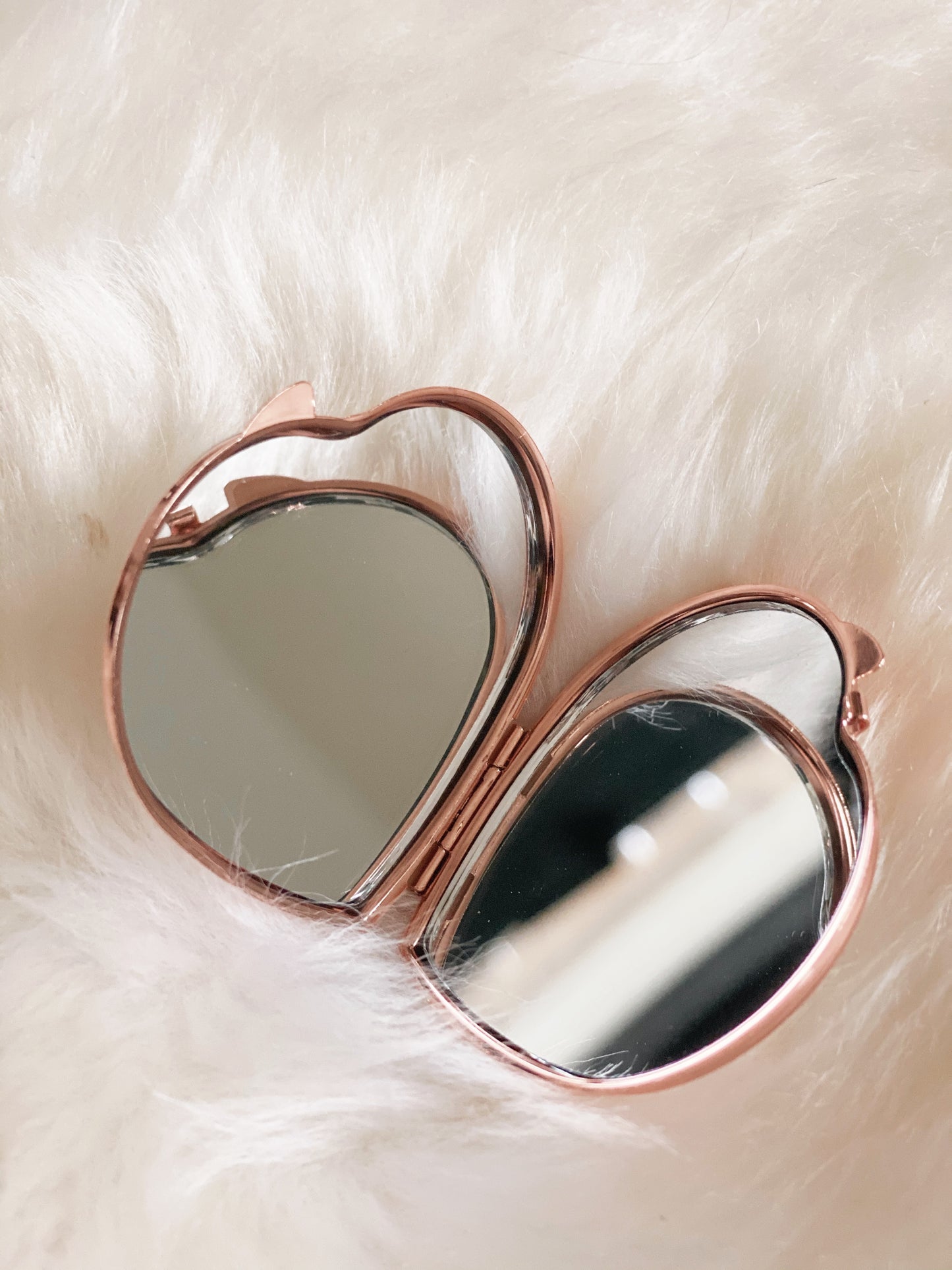 Personalised Rose Gold Marble Effect Compact Mirror
