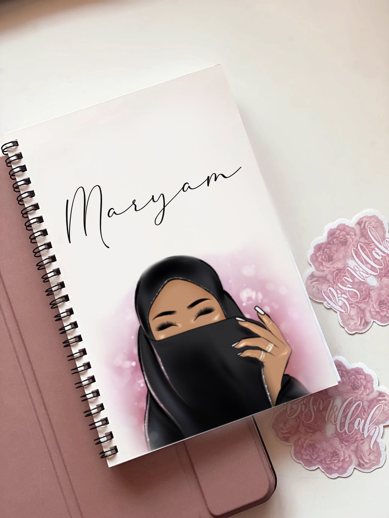 Pink Niqabi Personalised Journal A5 Spiral Bound Notebook
