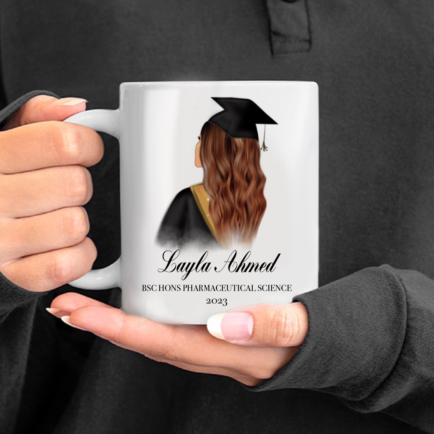 Personalized Graduation Mug with Customisable Hair Colour