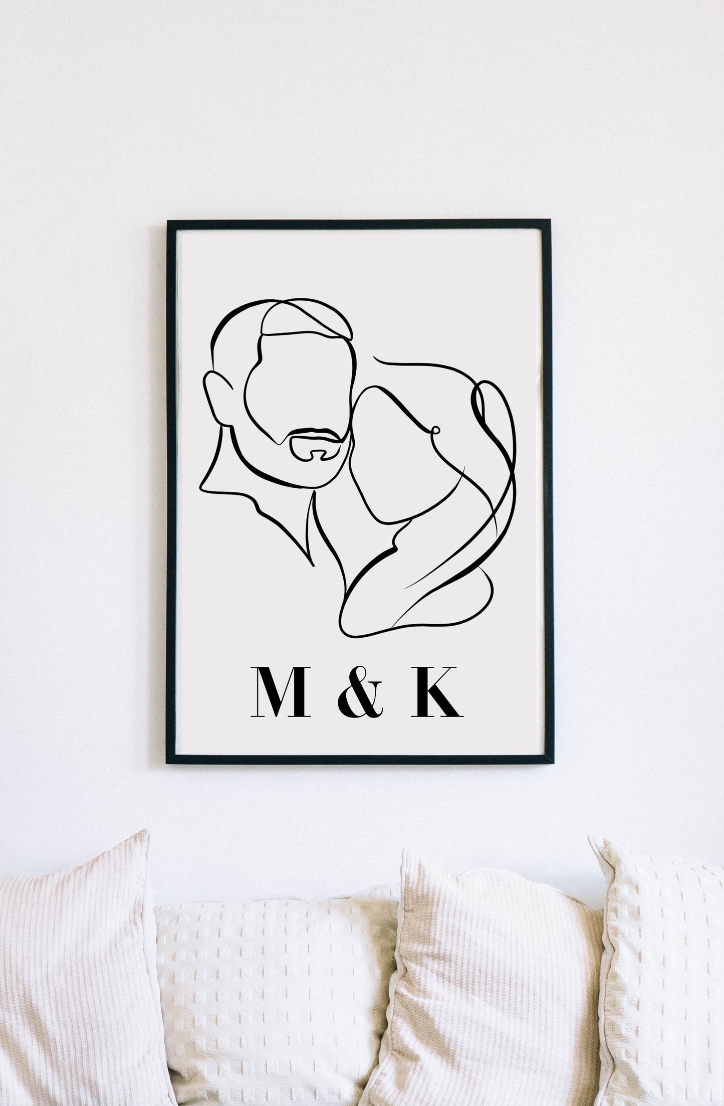 Beard & Hijab Personalised Couples Print