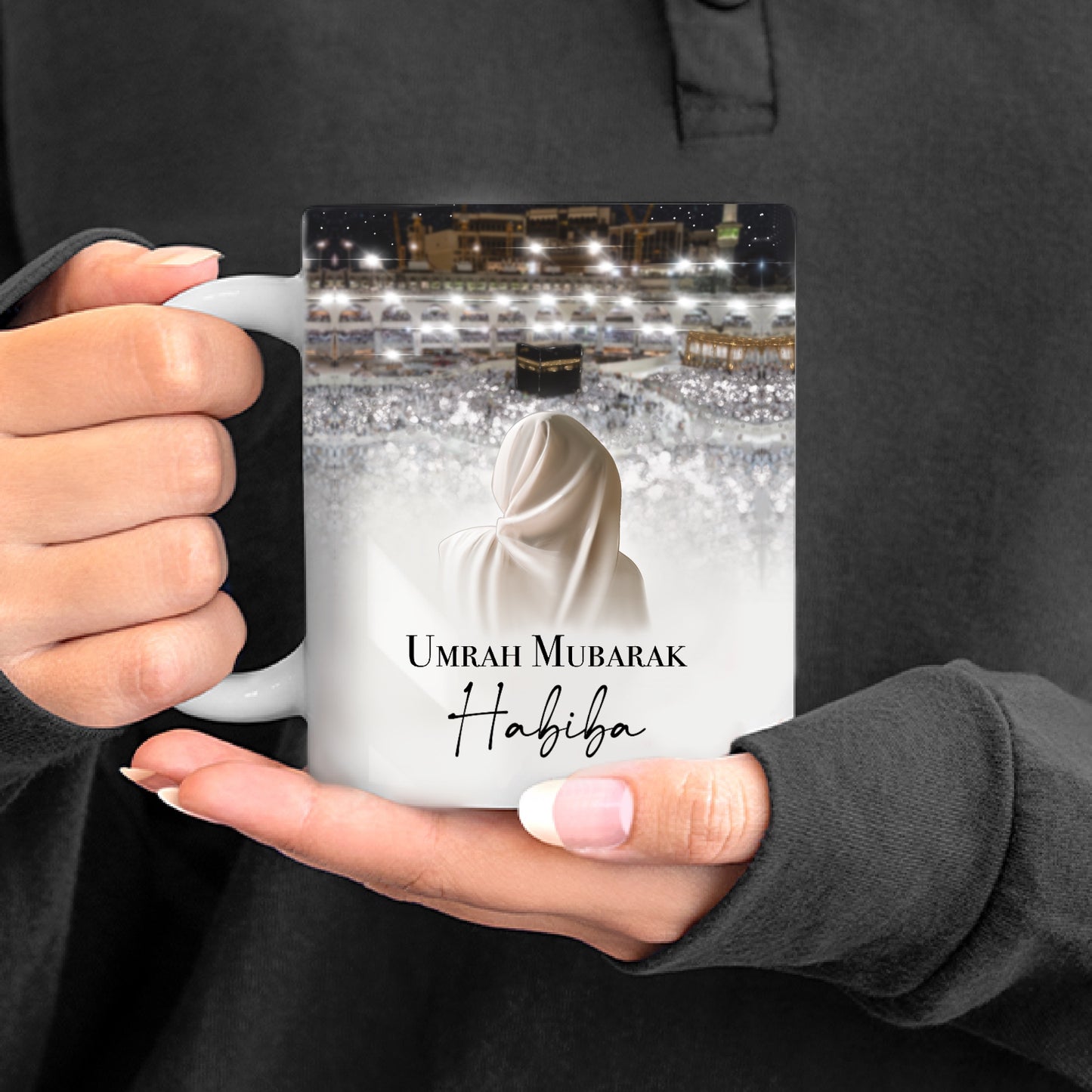 Personalized Hijabi Umrah Mubarak Mug & Coaster