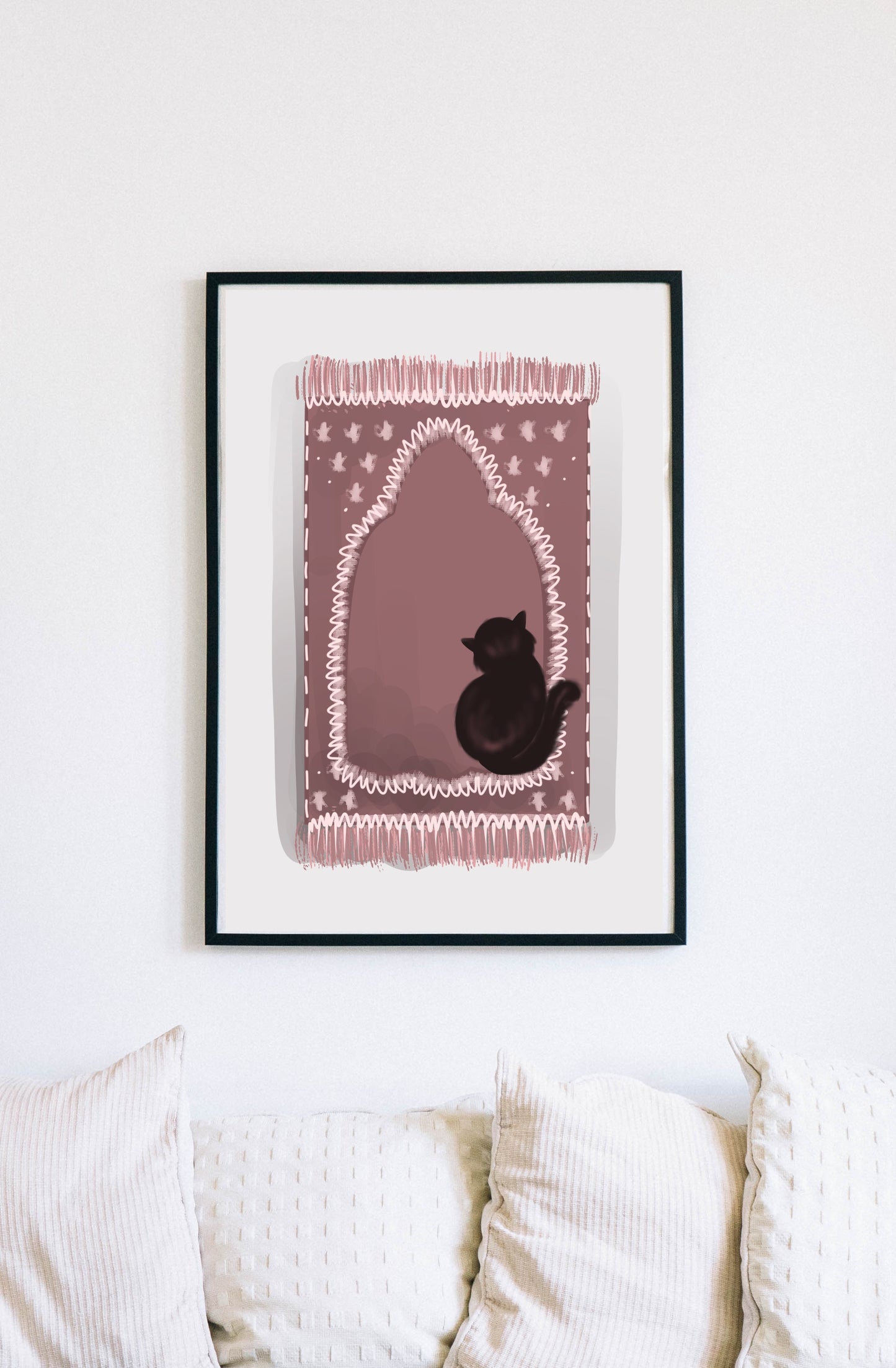 Pink Kitty Prayer Mat Print